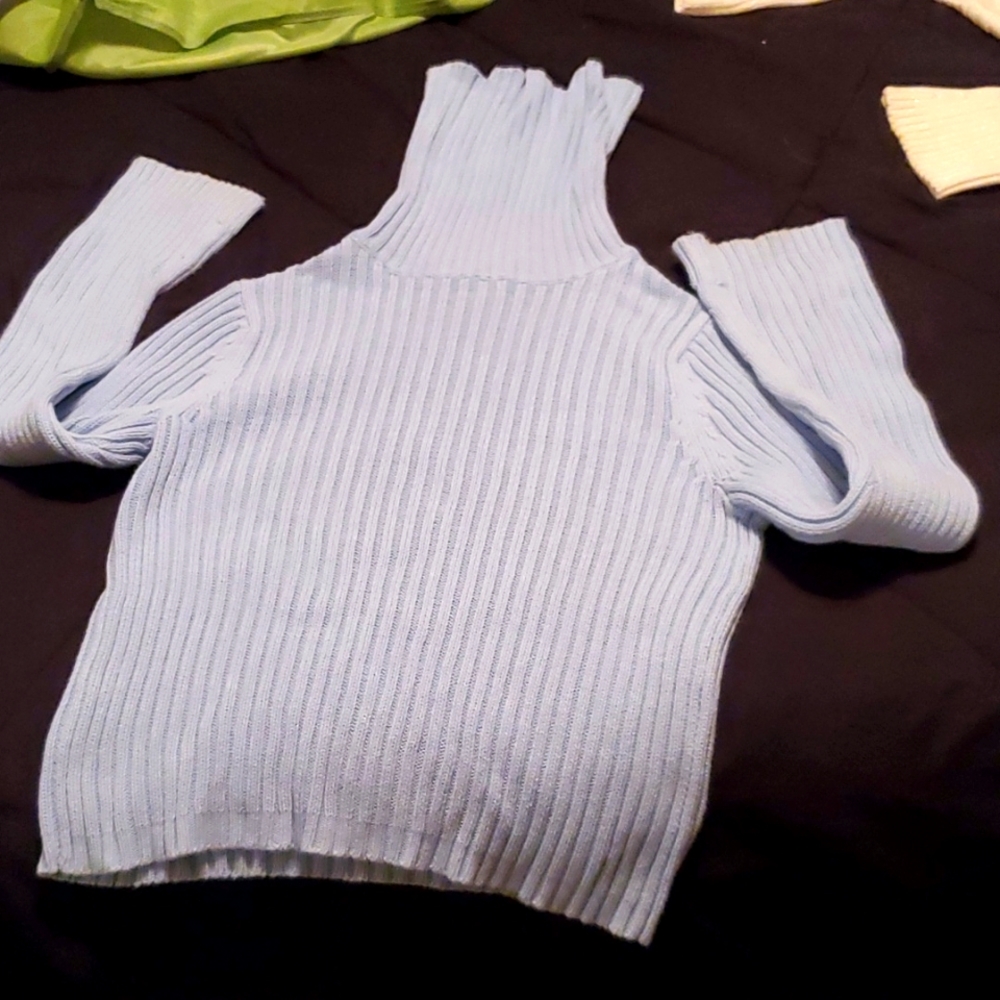 Old Navy 100% cotton baby blue turtleneck sweater